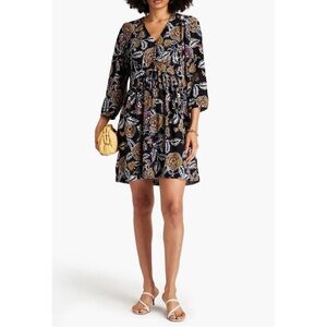 BA&SH- Volver gathered floral-print crepe mini dress